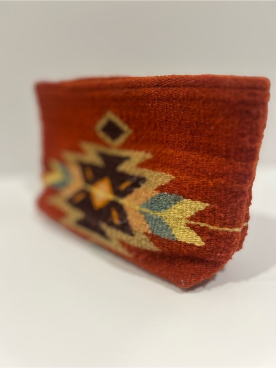 MZ made Handbags - MZ Made 100% wool Rust Red Southwestern Woven Clutch